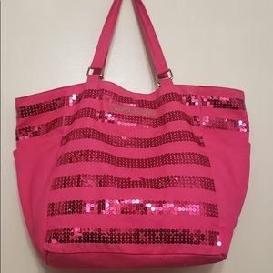 Victoria Secret Fuchsia Sequin Tote